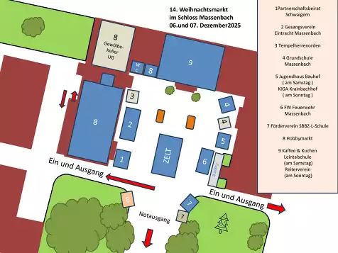 Hof Plan des 14. Weihnachtsmarkt im Schloss Massenbacher 2025 #2
